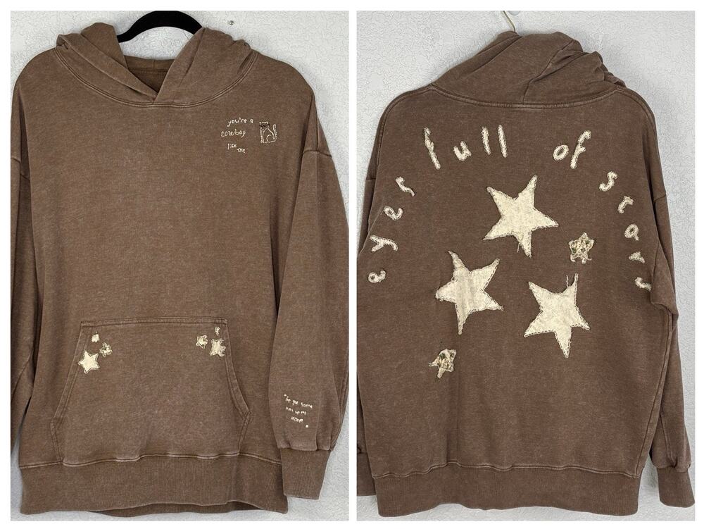 Custom Taylor Swift Hoodie Embroidered Appliqué Evermore Cowboy Like Me Sz L